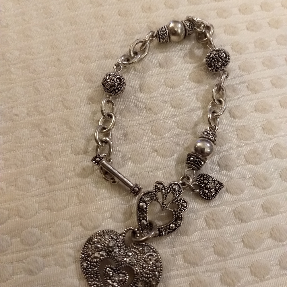 Beautiful Heart Bracelet with Diamond Cut setting.